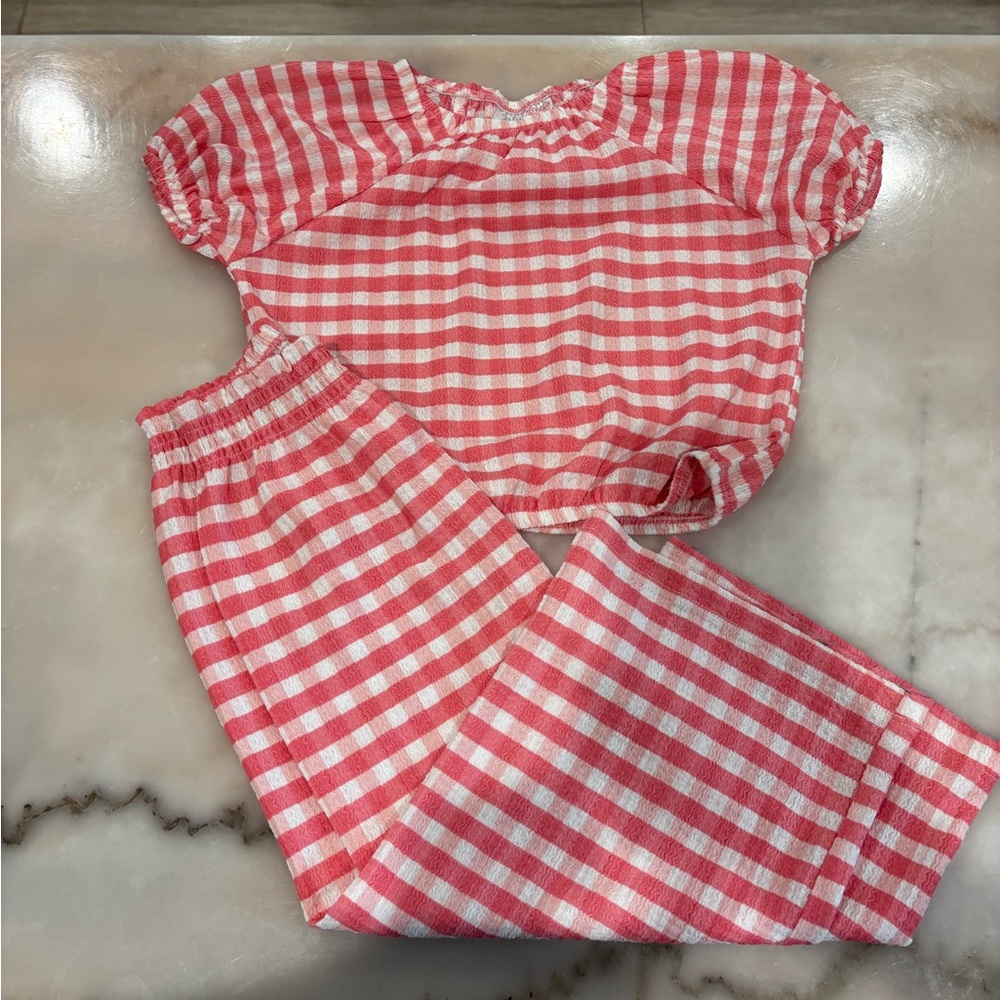 Zara Kids Pink and White Gingham Matching Set
